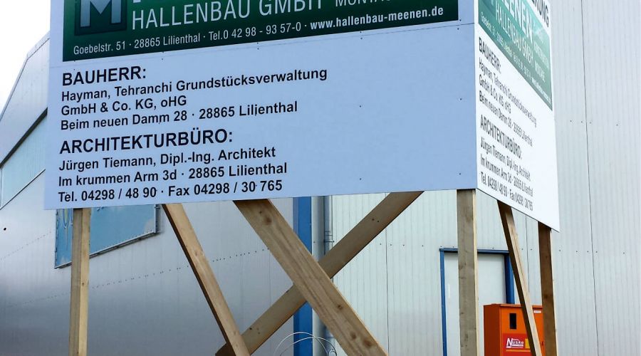 Bauschild Holz